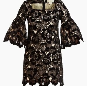 Mestiza Chic Black Floral Lace Evening Cocktail Dress NWT Sz M